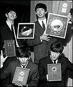 Beatles with gold discs, 1963